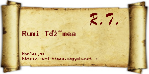 Rumi Tímea névjegykártya