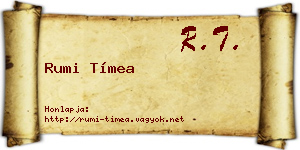 Rumi Tímea névjegykártya